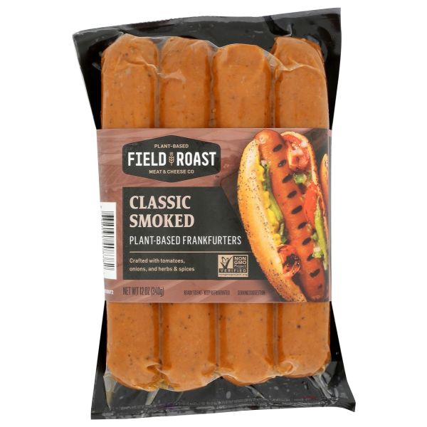 FIELD ROAST: Classic Smoked Plant Based Frankfurters, 12 oz