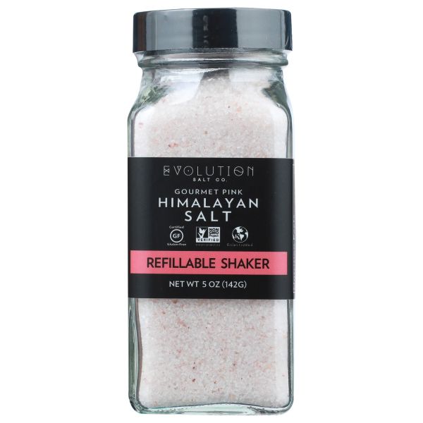 EVOLUTION SALT CO.: Gourmet Pink Himalayan Salt Refillable Shaker, 5 oz
