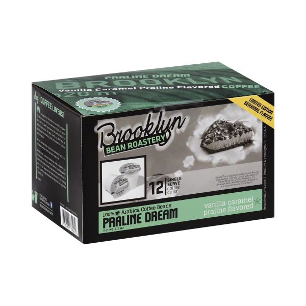 BROOKLYN BEAN ROASTERY: Coffee Praline Dream Flavored Pack of 12, 4.2 oz