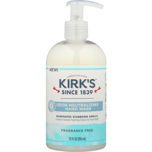 KIRKS: Odor Neutralizing Hydrating Hand Soap Fragrance Free, 12 oz