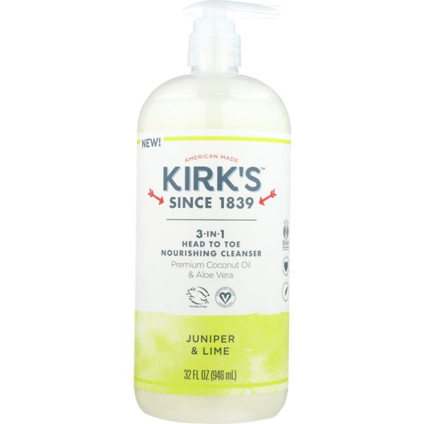 KIRKS: Wash 3 In 1 Juniper Lime, 32 oz