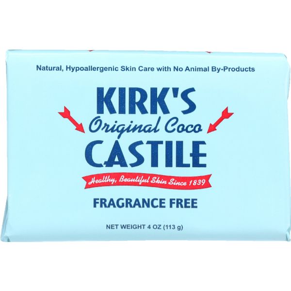 Kirk's Original Coco Castile Bar Soap Fragrance Free, 4 Oz