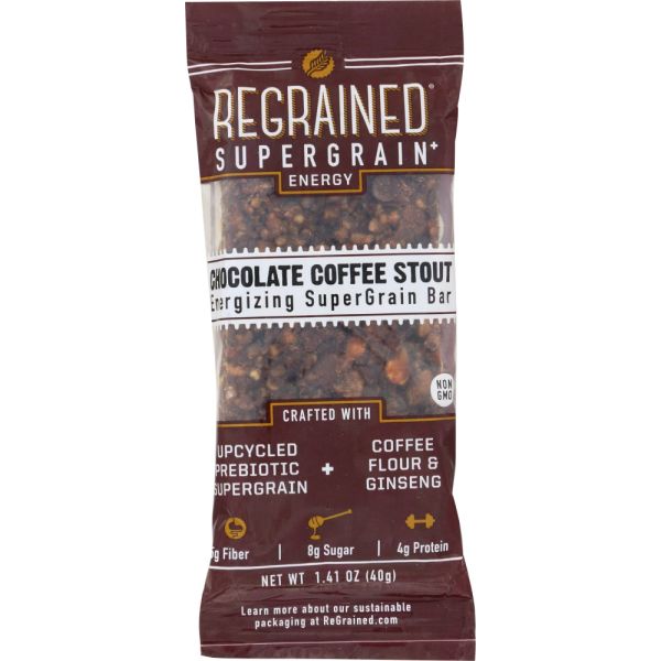 REGRAINED: Bar Supergrain Chocolate Coffee Energy, 1.41 oz