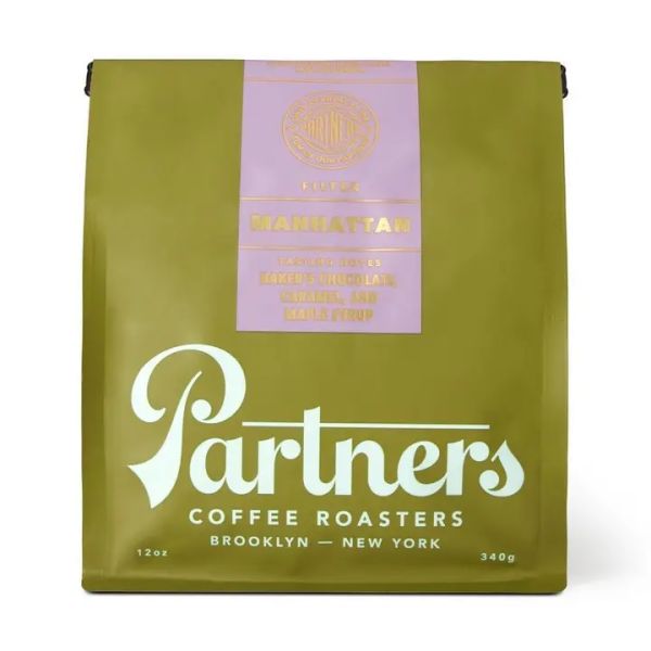 PARTNERS COFFEE: Manhattan Whole Bean Roasted Coffee, 12 oz
