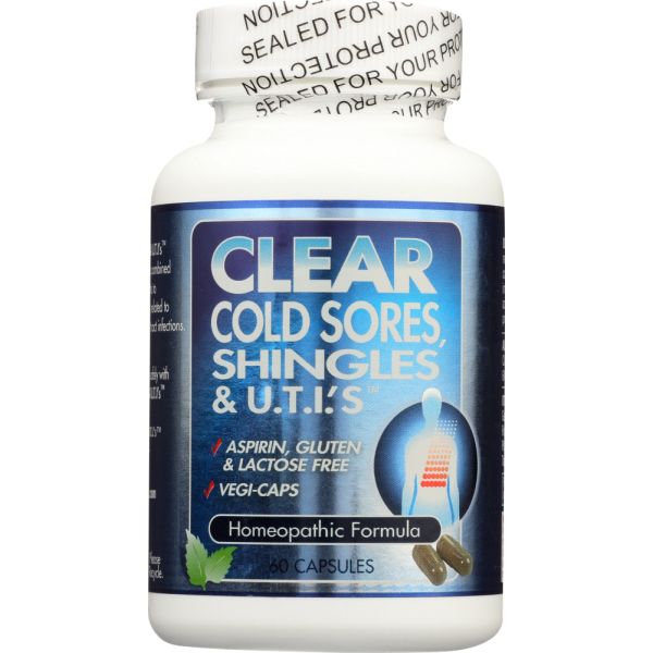 CLEAR PRODUCTS: Cold Sore UTI Shingle Homeopathic, 60 CP