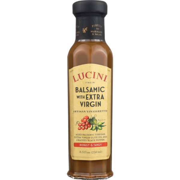 LUCINI: Dressing Balsamic and Extra Virgin Olive Oil Vinaigrette, 8.5 oz