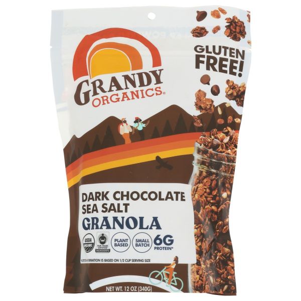 GRANDY ORGANICS: Dark Chocolate Sea Salt Granola, 12 oz