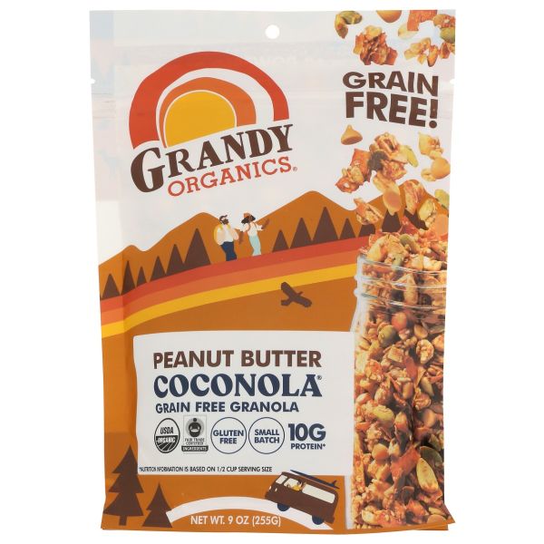 GRANDY ORGANICS: Peanut Butter Coconola Grain Free Granola, 9 oz