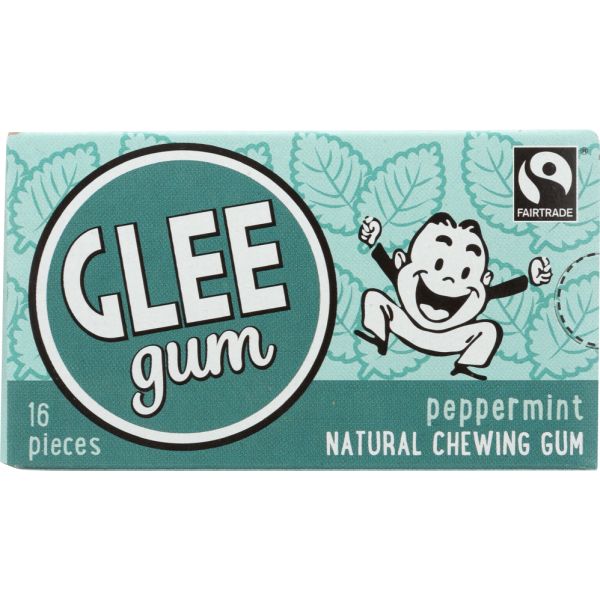 Glee Gum All Natural Chewing Gum Peppermint, 16 Pc