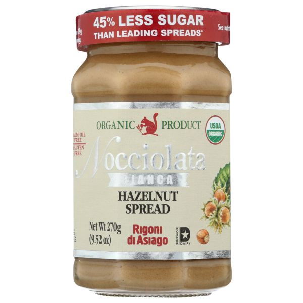 RIGONI: Nocciolata Bianca Organic Hazelnut Spread, 9.52 oz