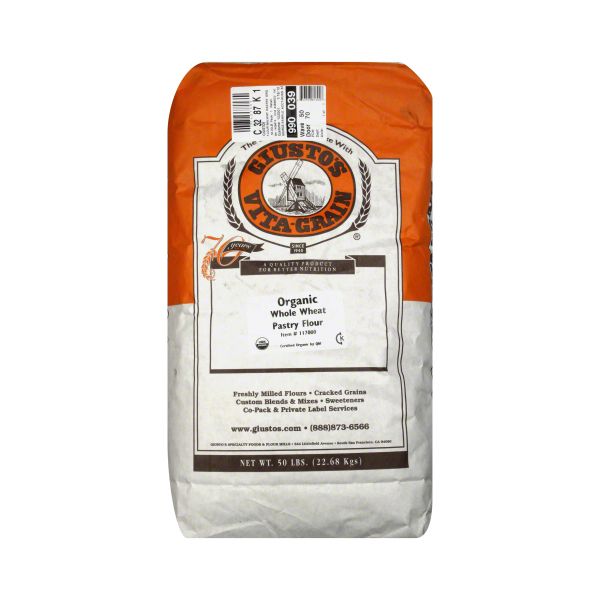 GIUSTOS: Flour Whole Wheat Pastry Organic, 50 lb