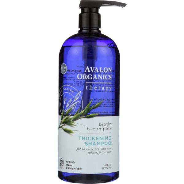 AVALON ORGANICS: Thickening Shampoo Biotin B-complex Therapy, Paraben Free, 32 oz