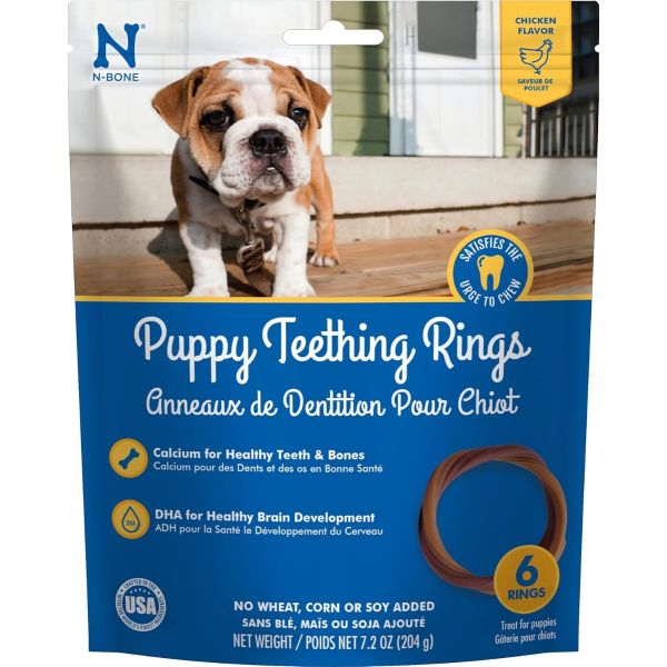 N BONE: Puppy Teething Rings Chicken 6ct, 7.2 oz
