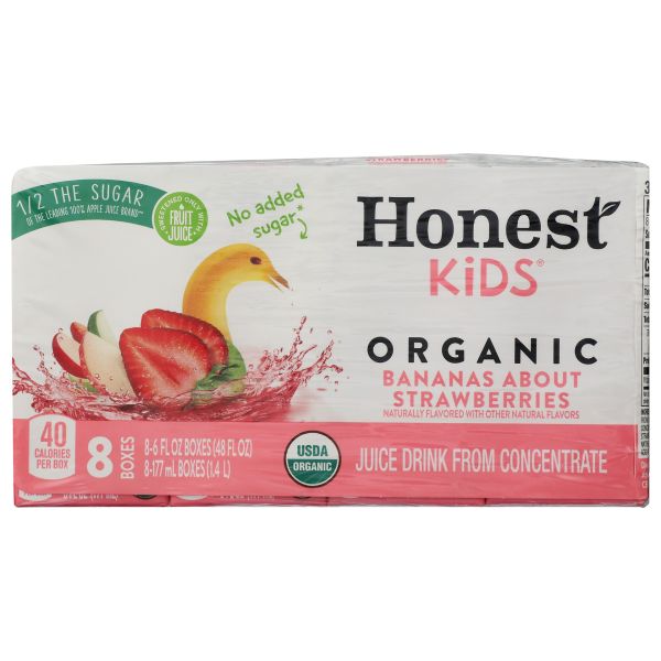 HONEST KIDS: Bananas About Strawberry Juice 8 Pack, 48 fo