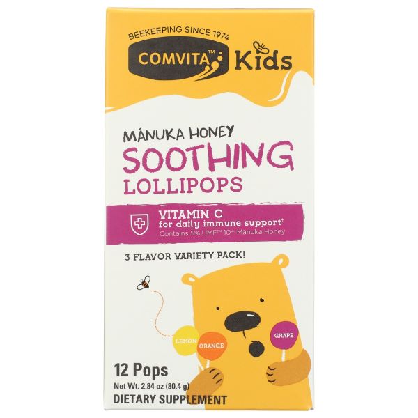 COMVITA: Kids Manuka Honey Soothing Pops, 12 pc