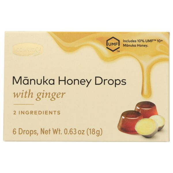 COMVITA: Manuka Honey Drops with Ginger, 6 pc