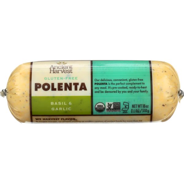 FOOD MERCHANTS: Organic Polenta Basil Garlic, 18 oz