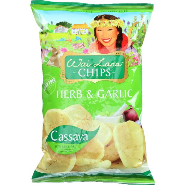 WAI LANA: Cassava Chip Herb And Garlic, 3 oz
