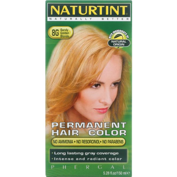 Naturtint Permanent Hair Color 8G Sandy Golden Blonde, 5.28 oz