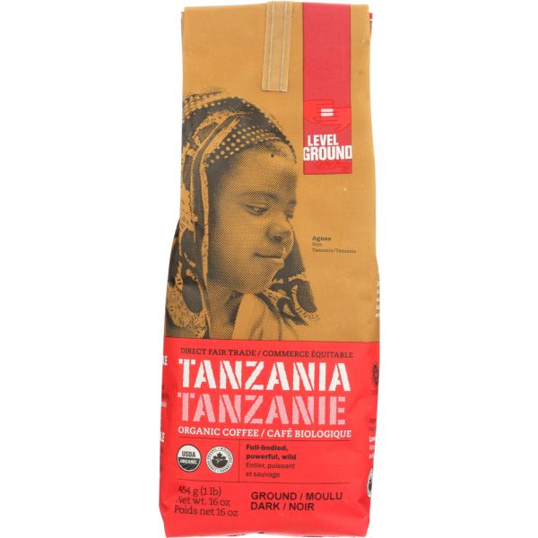 LEVEL GROUND COFFEE: Coffee Ground Tanzania Ground Roast, 1 lb