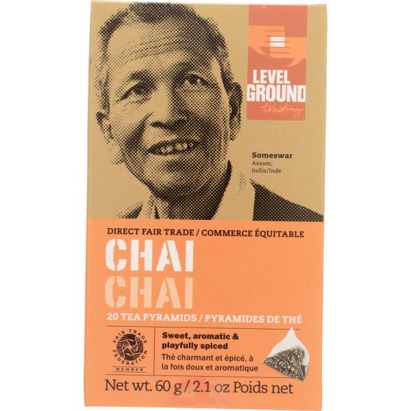 LEVEL GROUND COFFEE: Tea Chai 20 Bags, 2.1 oz