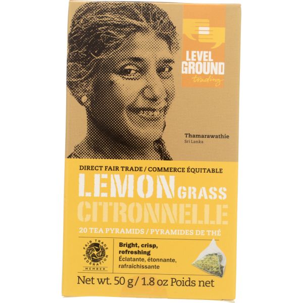 LEVEL GROUND COFFEE: Tea Lemongrass 20 Bags, 1.8 oz