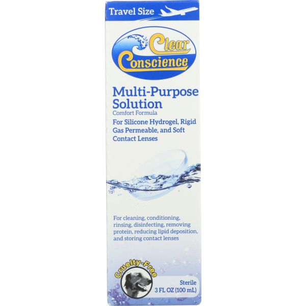 CLEAR CONSCIENCE: Contact Lenses Solution Multipurpose, 3 oz