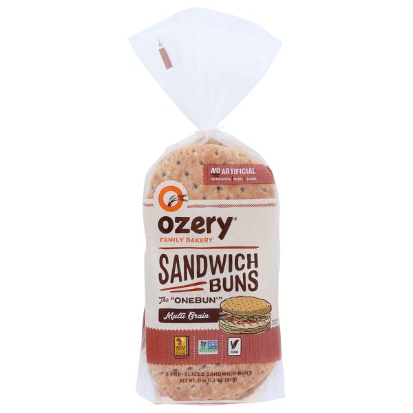 OZERY BAKERY: One Bun Multi Grain Thin Sandwich Buns, 21 oz