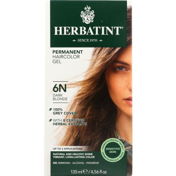HERBATINT: Permanent Hair Colour Gel 6N Dark Blonde, 4.56 oz