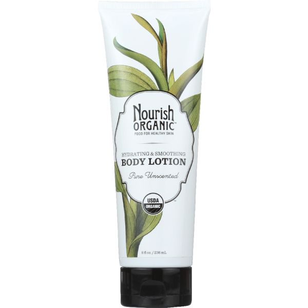 NOURISH: Hydrating & Smoothing Organic Body Lotion Pure Unscented, 8 oz