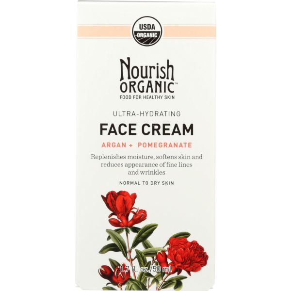 NOURISH ORGANIC: Ultra-Hydrating Face Cream Argan + Pomegranate, 1.7 oz