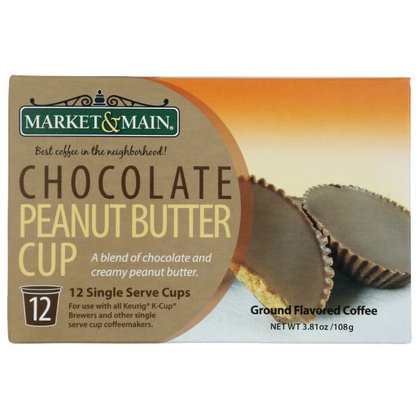 MARKET AND MAIN COFFEE: Coffee Chocolate Peanut Butter Single Serve, 12 EA