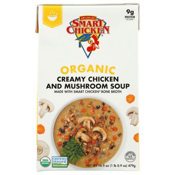 SMART CHICKEN: Organic Creamy Chicken And Mushroom Soup, 16.9 oz