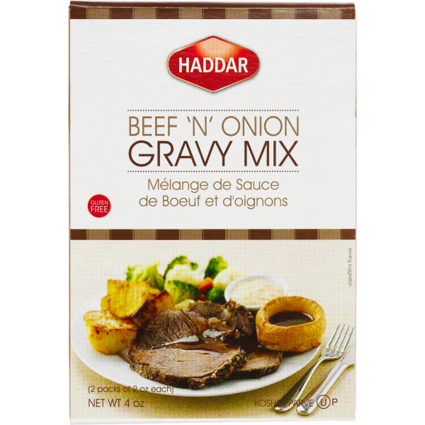 HADDAR: Mix Gravy Beef&Onion, 4 oz