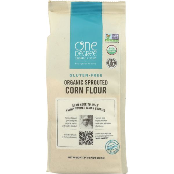ONE DEGREE: Flour Corn Sprouted Organic, 24 oz