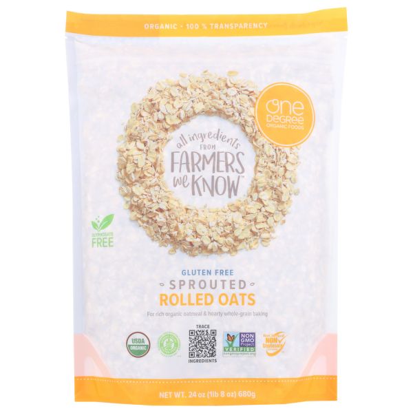ONE DEGREE: Organic Sprouted Rolled Oats, 24 oz