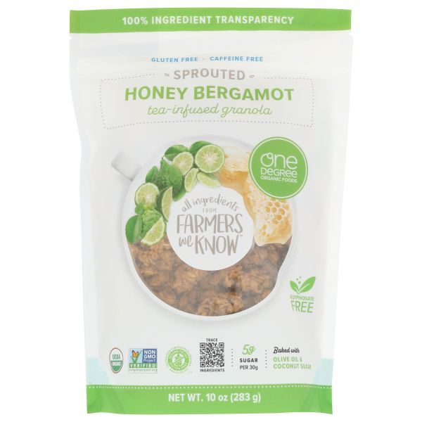 ONE DEGREE: Honey Bergamot Tea Infused Granola, 10 oz