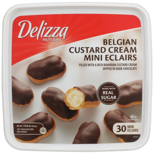 DELIZZA: Belgian Custard Cream Mini Eclairs, 14.8 oz