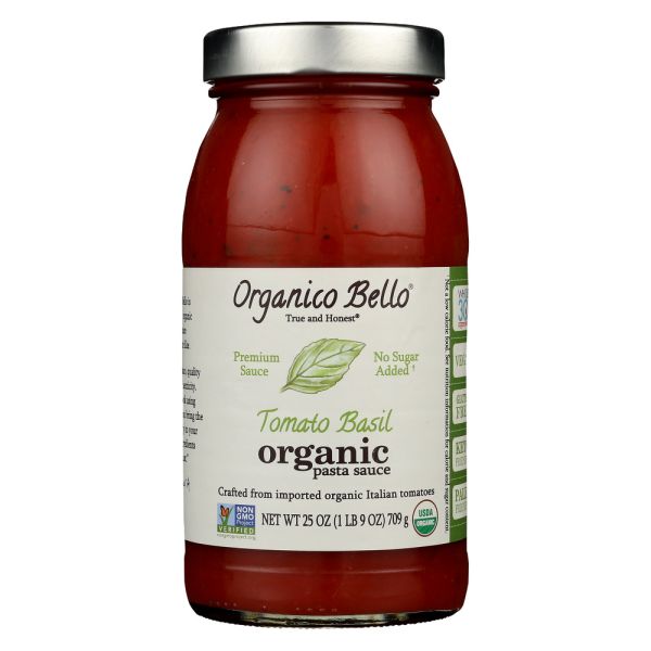 ORGANICO BELLO: Organic Pasta Sauce Tomato Basil, 25 Oz