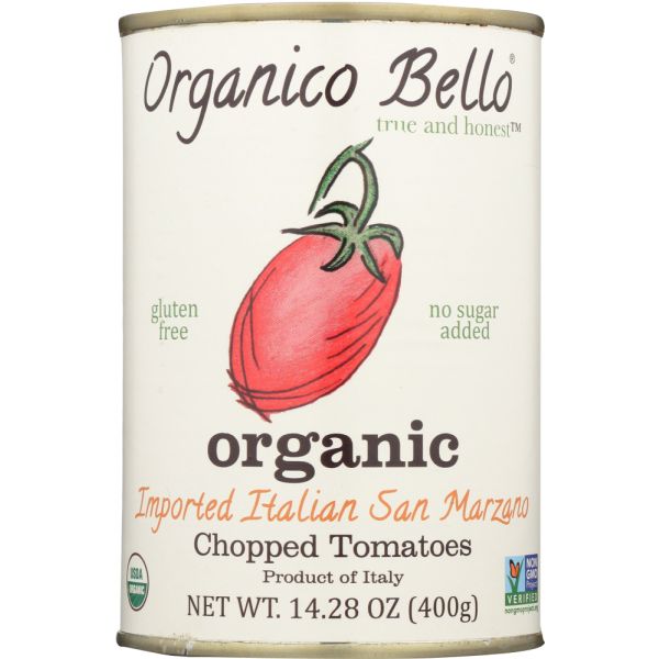 ORGANICO BELLO: Organic Chopped Tomatoes, 14.28 oz