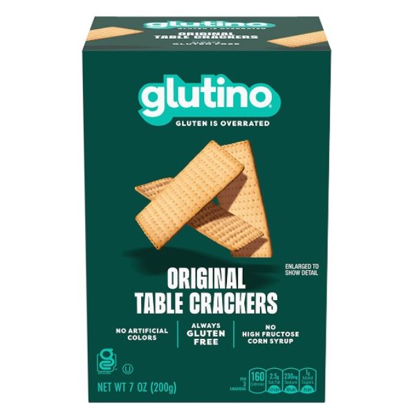GLUTINO: Gluten Free Original Table Crackers, 7 oz