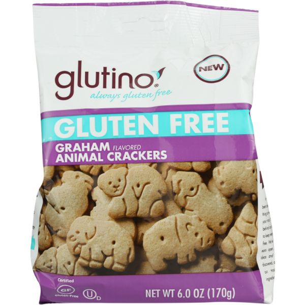 GLUTINO: Gluten Free Graham Animal Crackers, 6 Oz