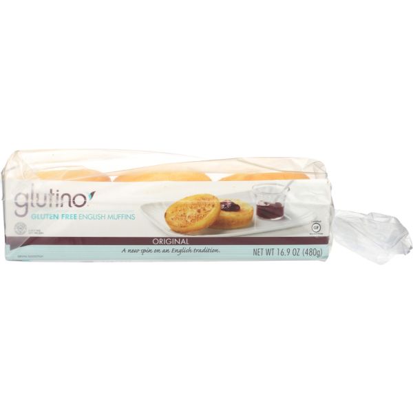 GLUTINO: Gluten Free Premium English Muffins, 17.1 oz