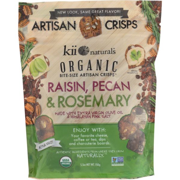 KII NATURALS: Raisin Pecan & Rosemary Bite-Size Crisps, 5.3 oz
