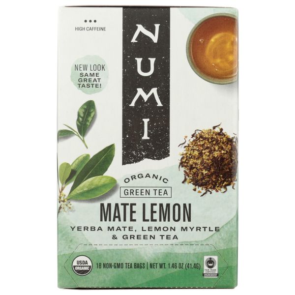 NUMI TEAS: Mate Lemon Myrtle Green Tea, 18 bg