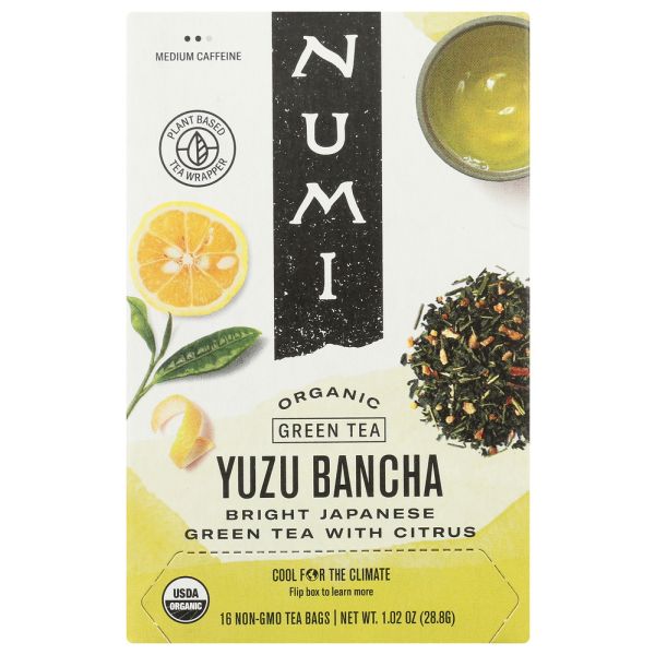 NUMI TEAS: Yuzu Bancha Bright Japanese Green Tea, 16 bg