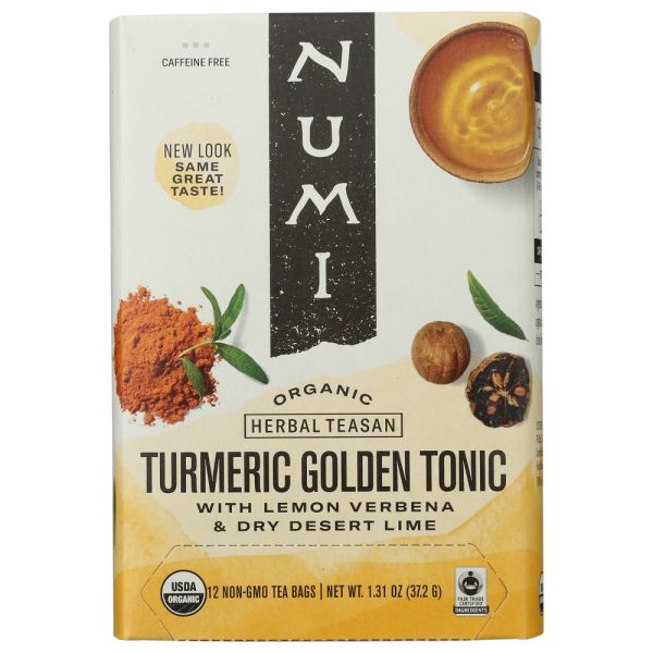 NUMI TEA: Tea Turmeric Golden Tonic, 12 bg