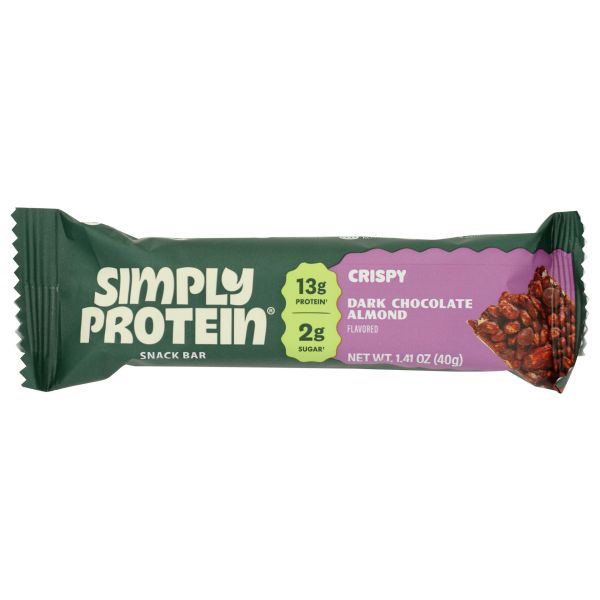 SIMPLY PROTEIN: Dark Chocolate Almond Crispy Protein Bar, 1.41 oz