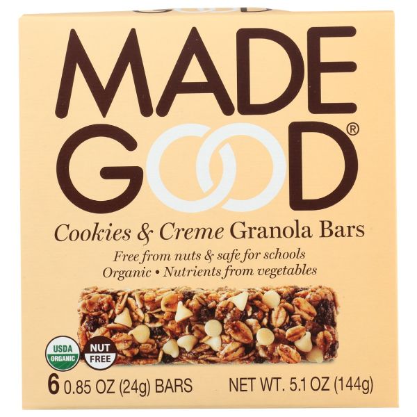 MADEGOOD: Cookies And Creme Granola Bars, 5.1 oz