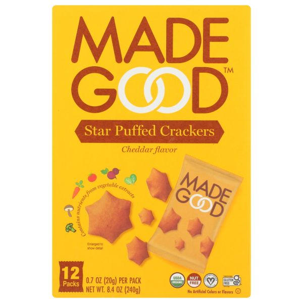 MADEGOOD: Star Puffed Crackers Cheddar Flavor, 8.4 oz